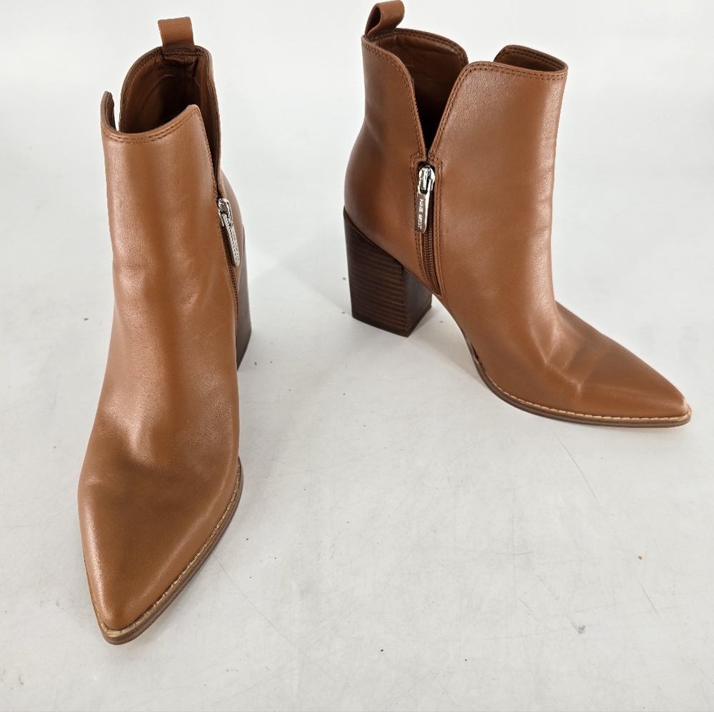 Nine West Tan Ankle Booties with Zipper